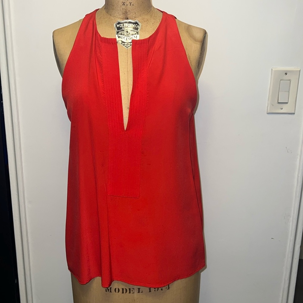 ALC Sleeveless Red Top M 100% Silk